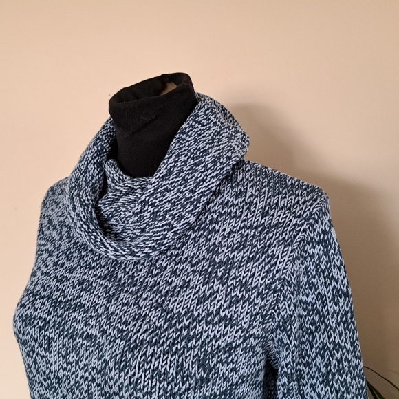 Calvin Klein Jeans Blue Sweater Chunky Knit Size Small Funnel Neck Long Sleeve - Picture 6 of 10
